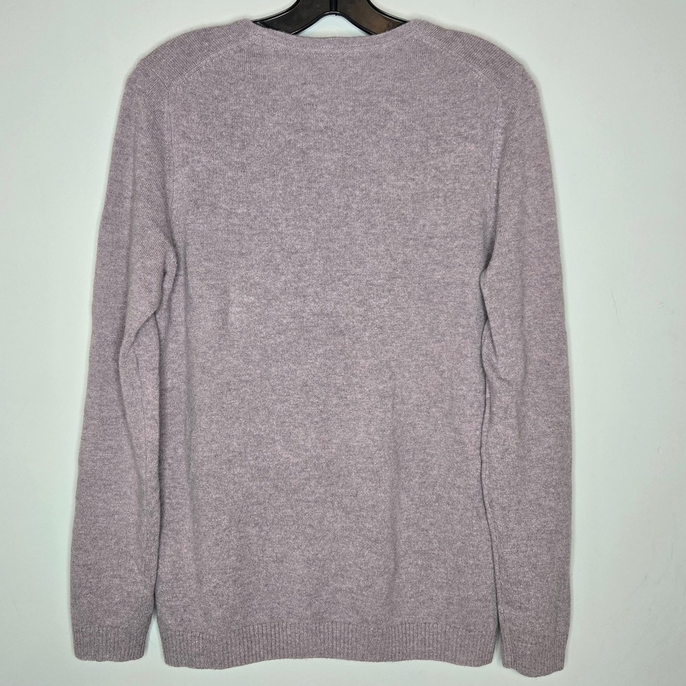 LL Bean 100% Cashmere Crewneck Sweater Mauve Purple Large Luxury Coquette Cozy - Picture 5 of 6